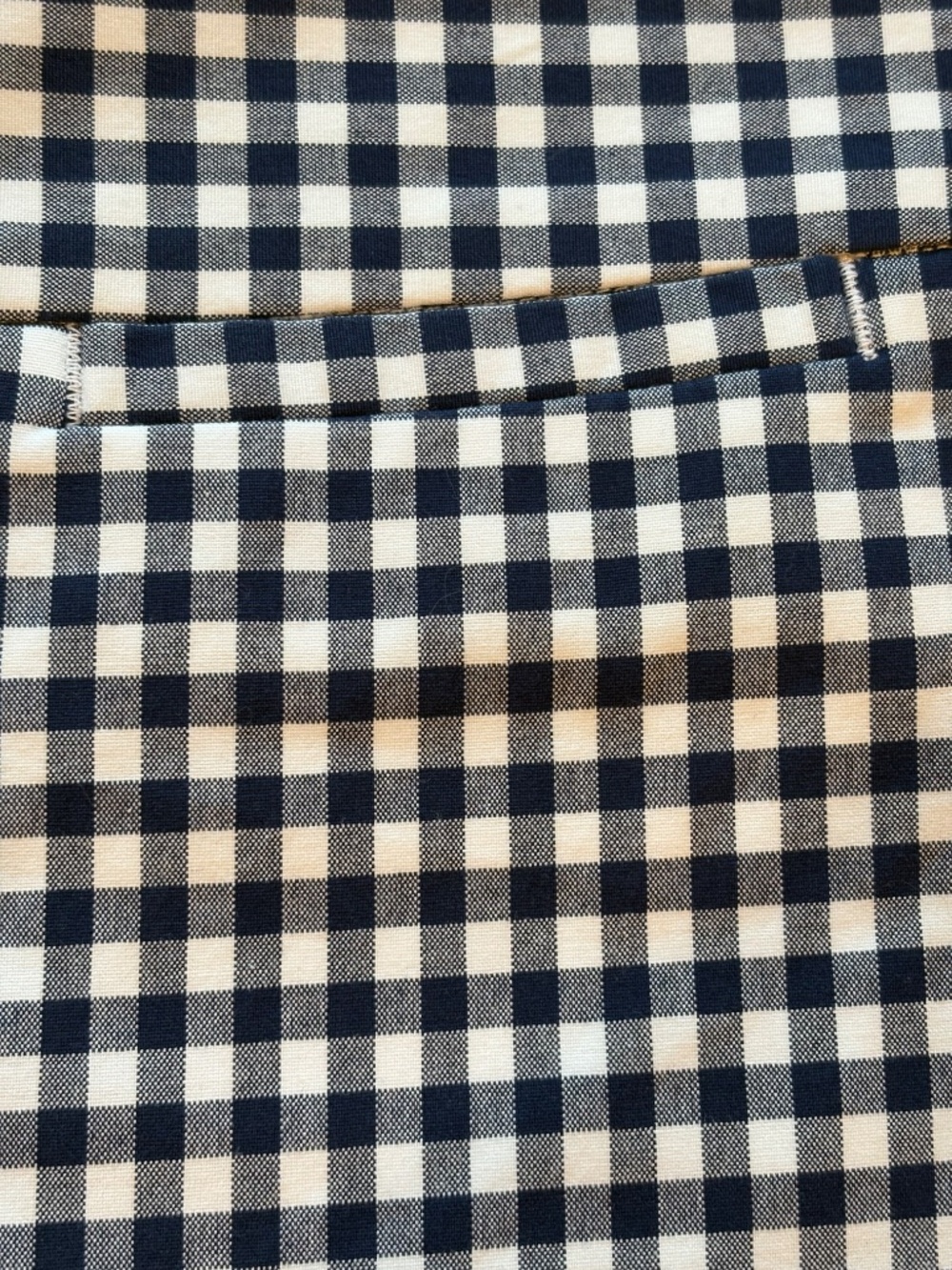 Talbots Slim Crop Preppy Gingham Pants in Navy Blue and White Size 10P - Picture 10 of 11